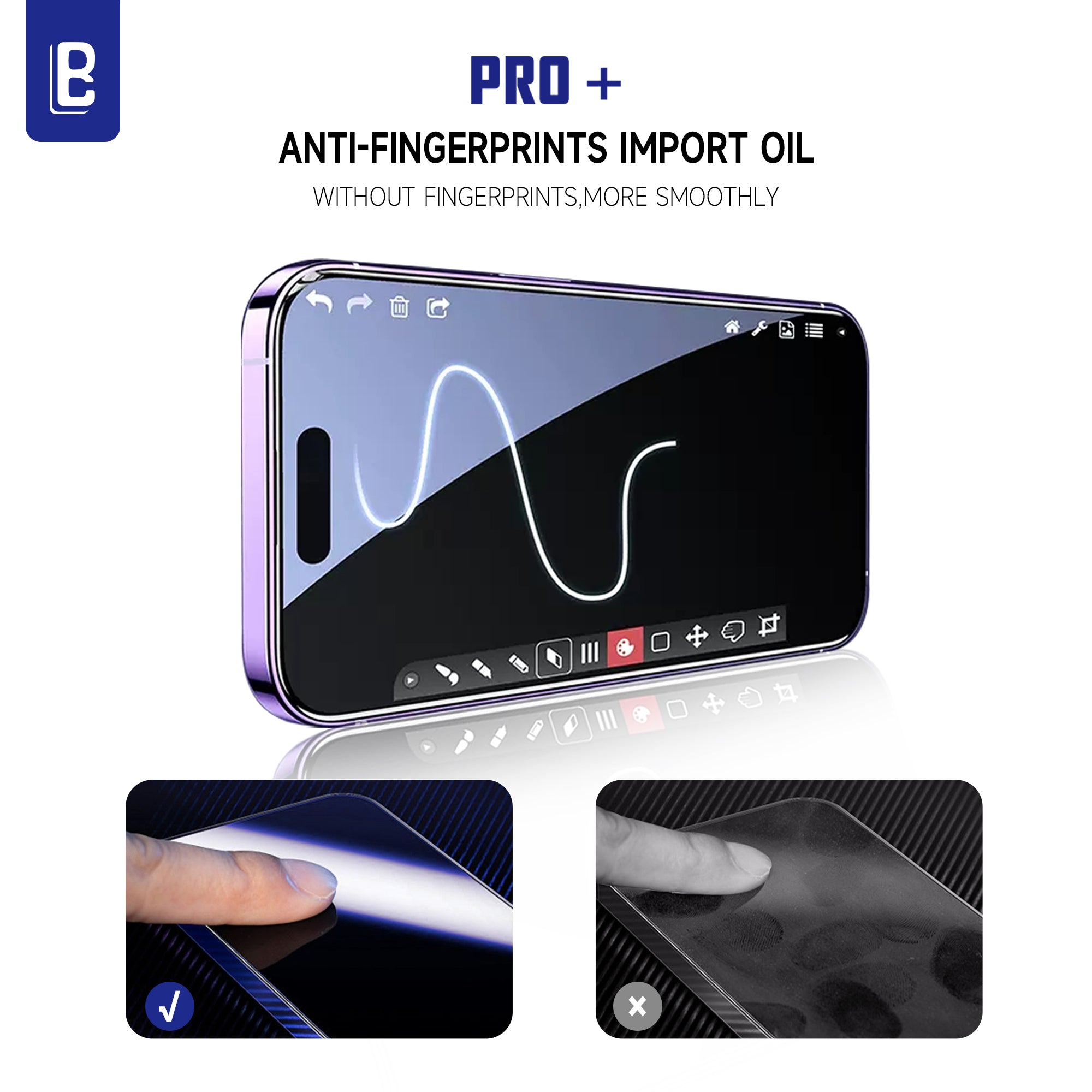 iPhone 15 Series PRO+ Dust-Free Box 9H Screen Protector