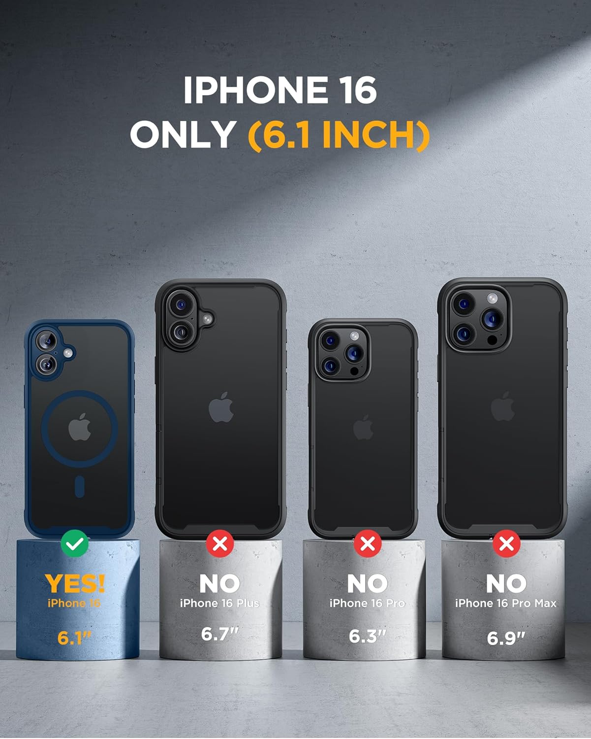 iPhone 16 360° Protection Case [BLUE] : Front Screen + Back Cover + Camera Protector