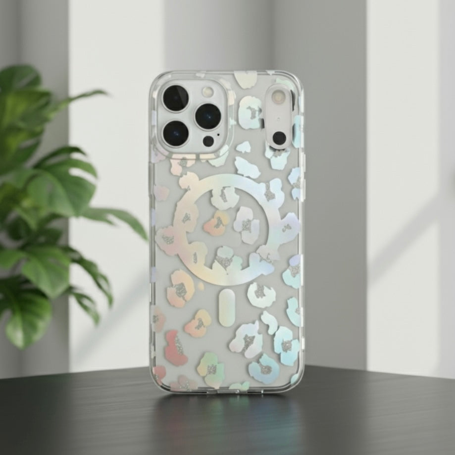 iPhone 17 Series : Chrome Leopard Print Case