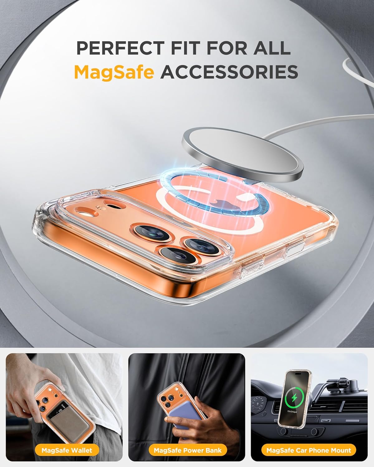 iPhone 17 Pro 360° Protection Case [CLEAR] : Front Screen + Back Cover + Camera Protection Inbuilt