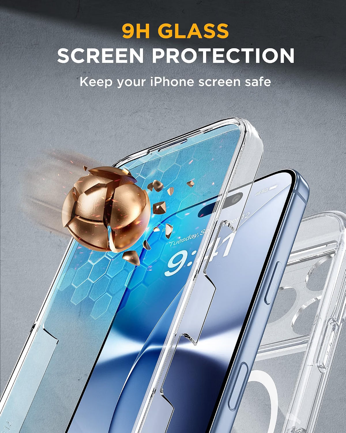 iPhone 18 Pro 360° Protection Case [CLEAR] : Front Screen + Back Cover + Camera Protection Inbuilt