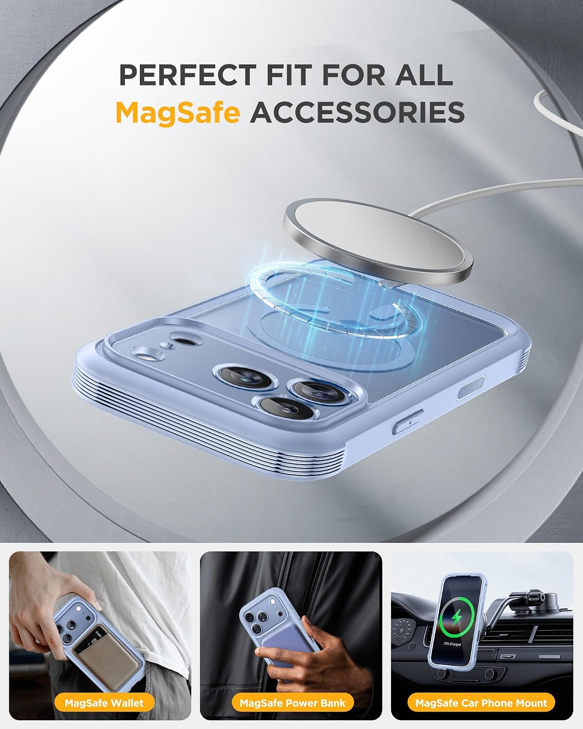 iPhone 18 Pro 360° Protection Case [GLACIER] : Front Screen + Back Cover + Camera Protection Inbuilt