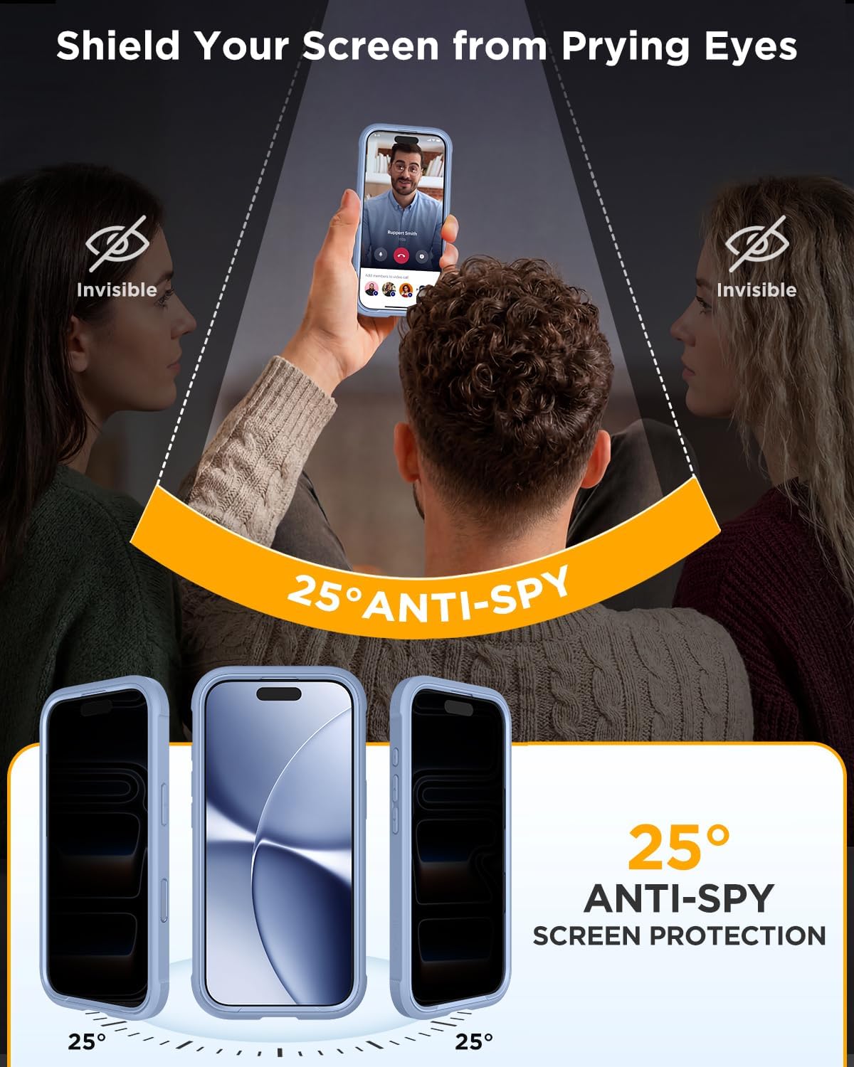 iPhone 18 Pro 360° Protection Case [GLACIER] : Front Screen + Back Cover + Camera Protection Inbuilt