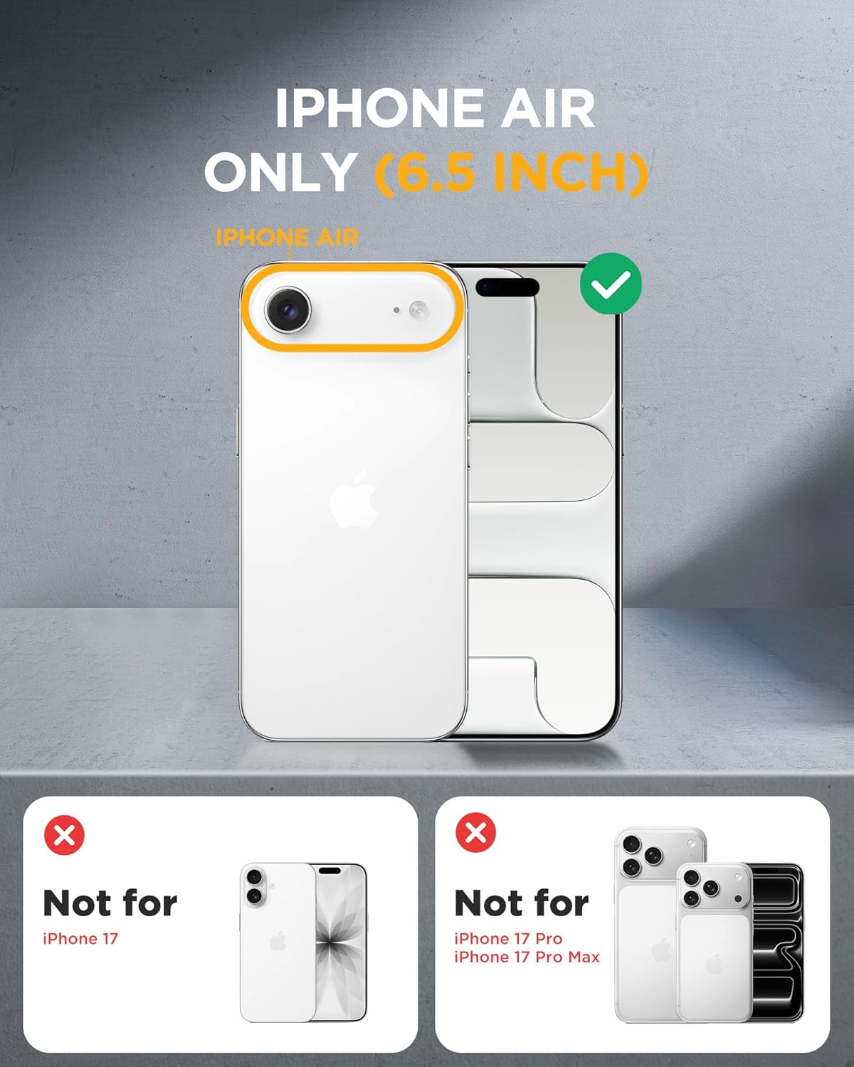 iPhone AIR 360° Protection Case [BLACK] : Front Screen + Back Cover + Camera Protection Inbuilt
