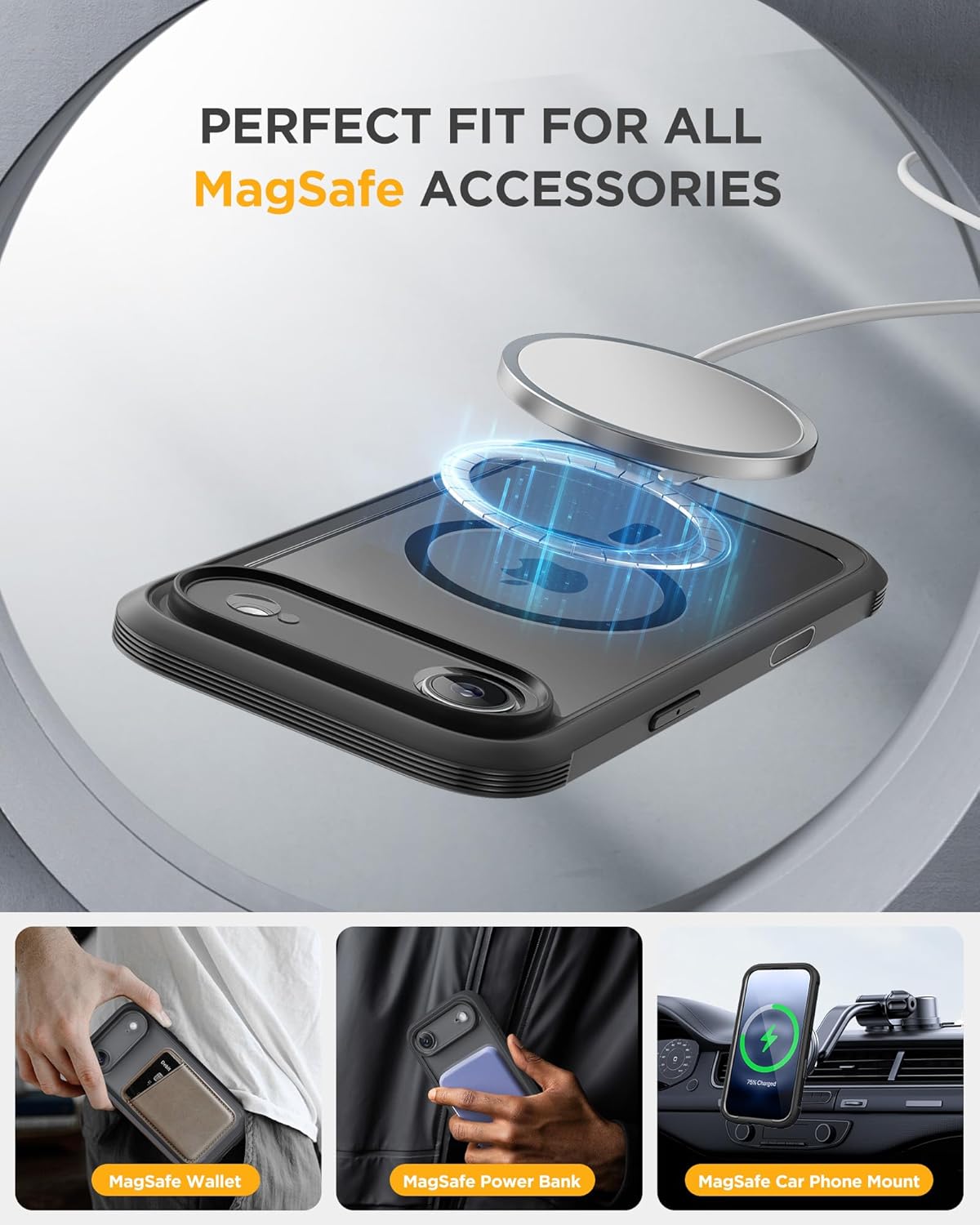iPhone AIR 360° Protection Case [BLACK] : Front Screen + Back Cover + Camera Protection Inbuilt