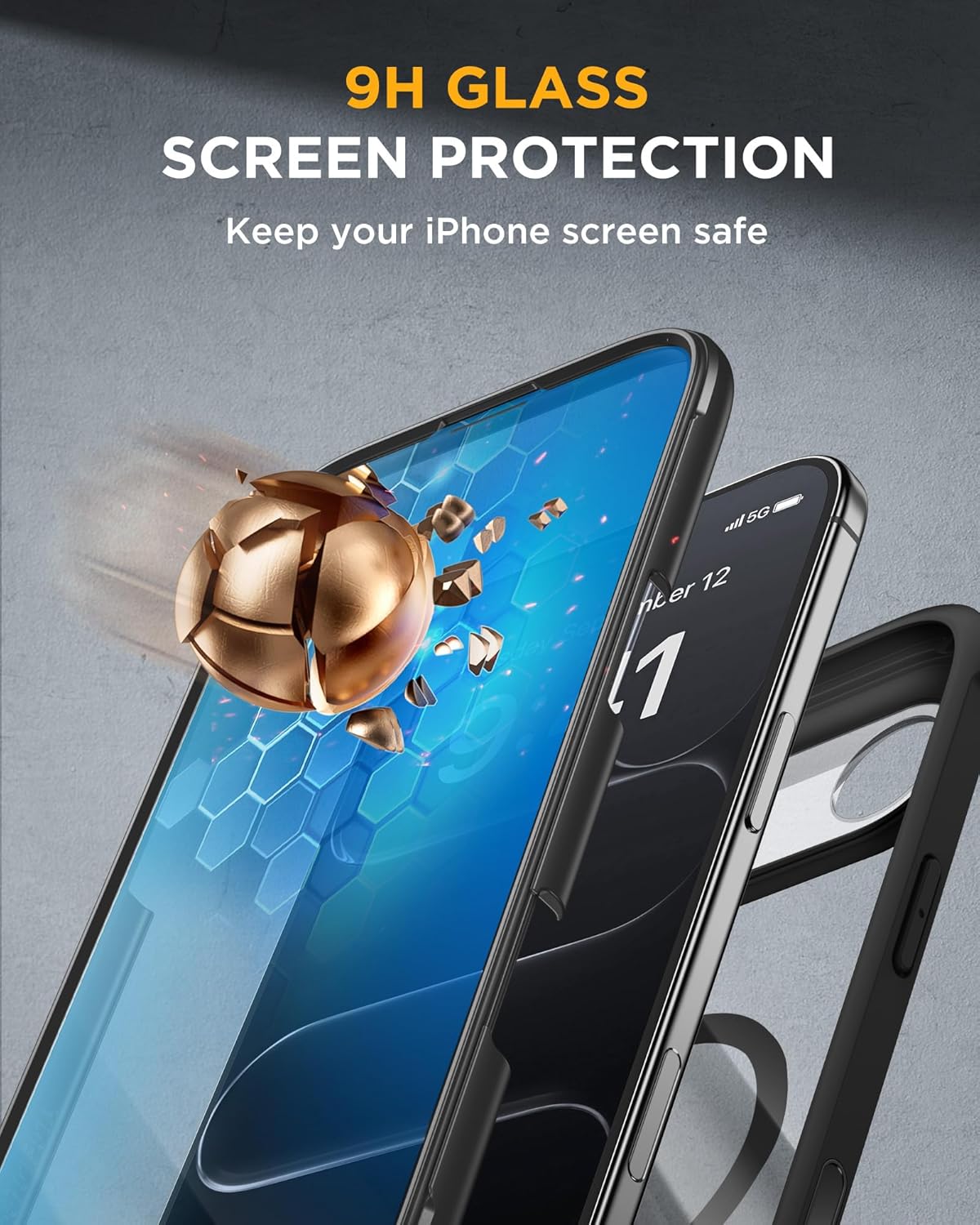iPhone AIR 360° Protection Case [BLACK] : Front Screen + Back Cover + Camera Protection Inbuilt