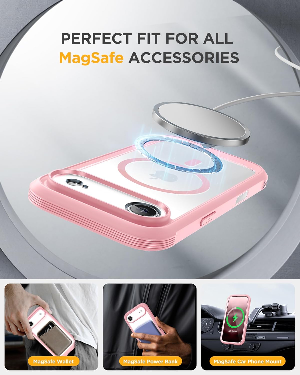 iPhone AIR 360° Protection Case [PINK] : Front Screen + Back Cover + Camera Protection Inbuilt