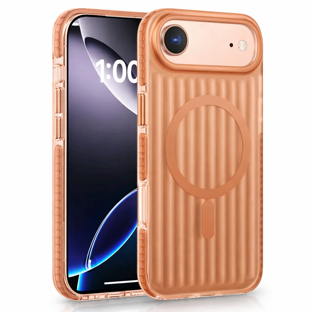 iPhone 17 Series: Corrugated Metallic MagSafe Shockproof Case