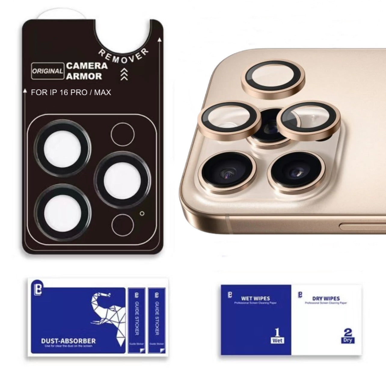 iPhone 16 Series : Stainless Steel | Sapphire Glass Camera Rings | PVD