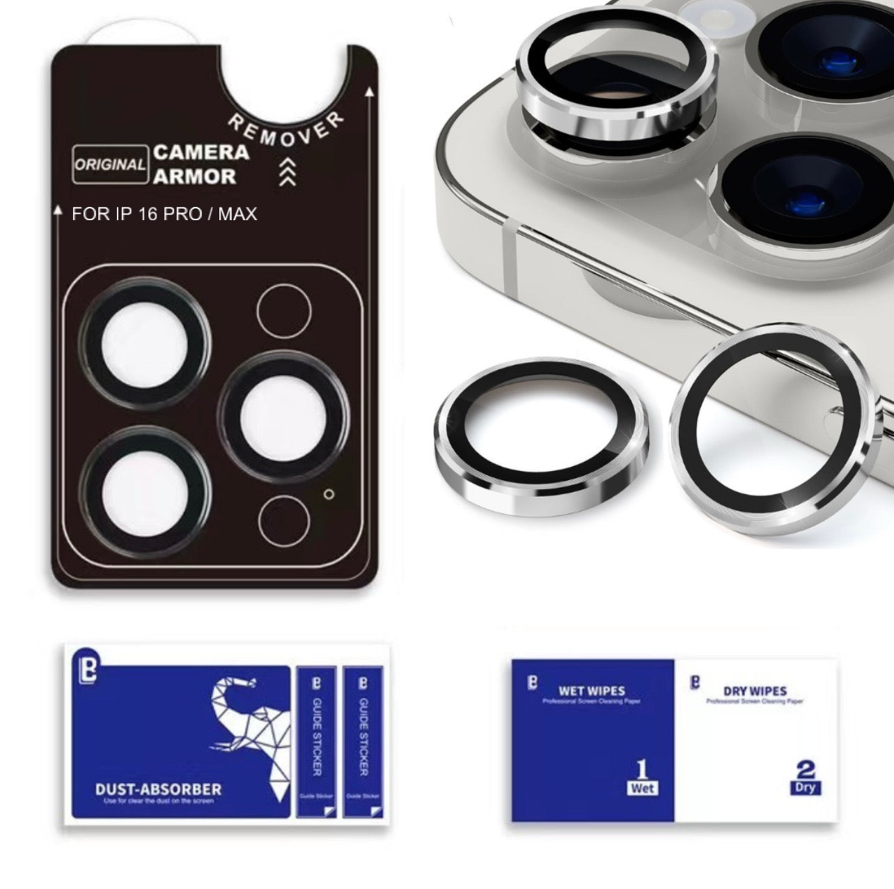 iPhone 16 Series : Stainless Steel | Sapphire Glass Camera Rings | PVD