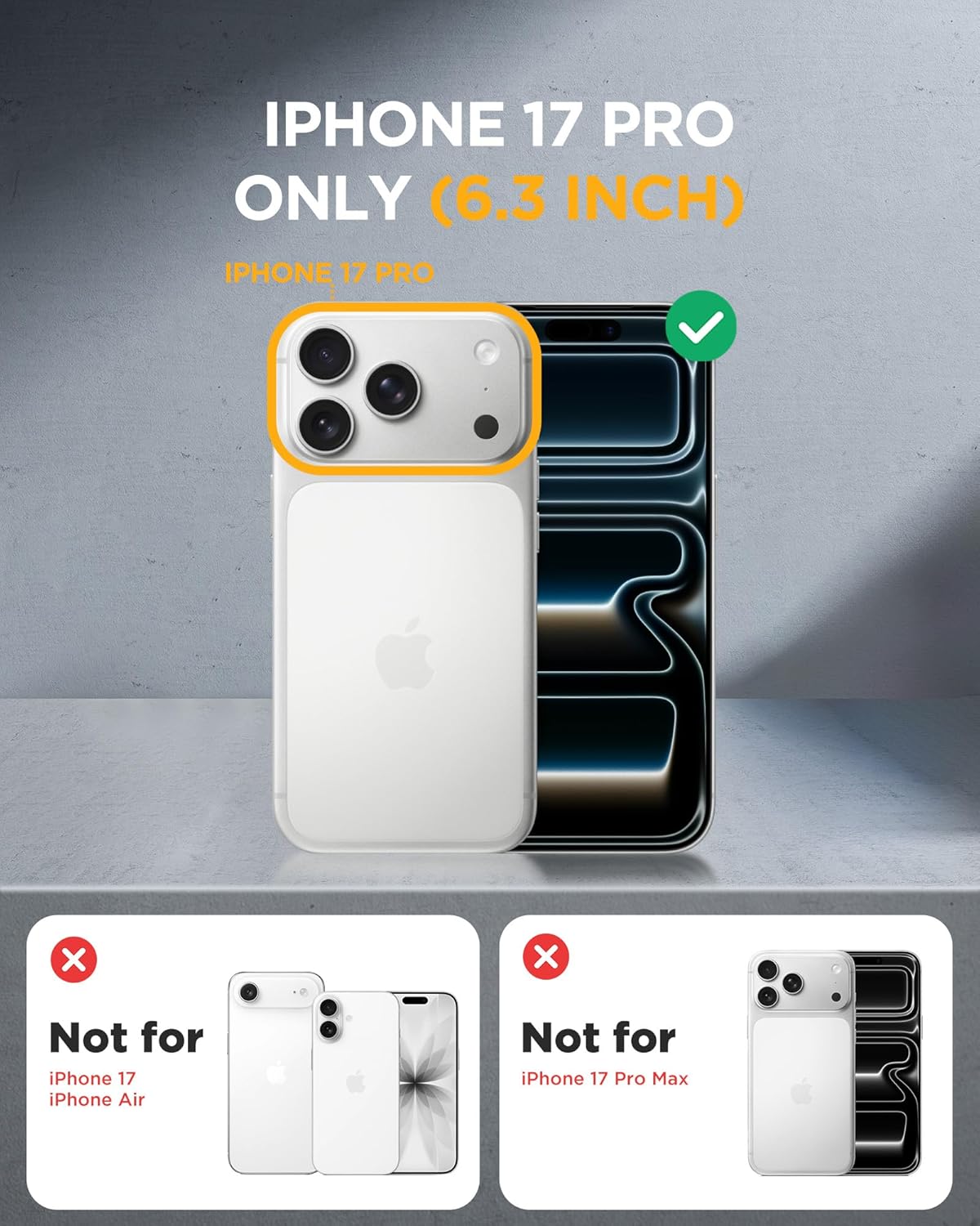 iPhone 17 Pro 360° Protection Case [BLACK] : Front Screen + Back Cover + Camera Protection Inbuilt