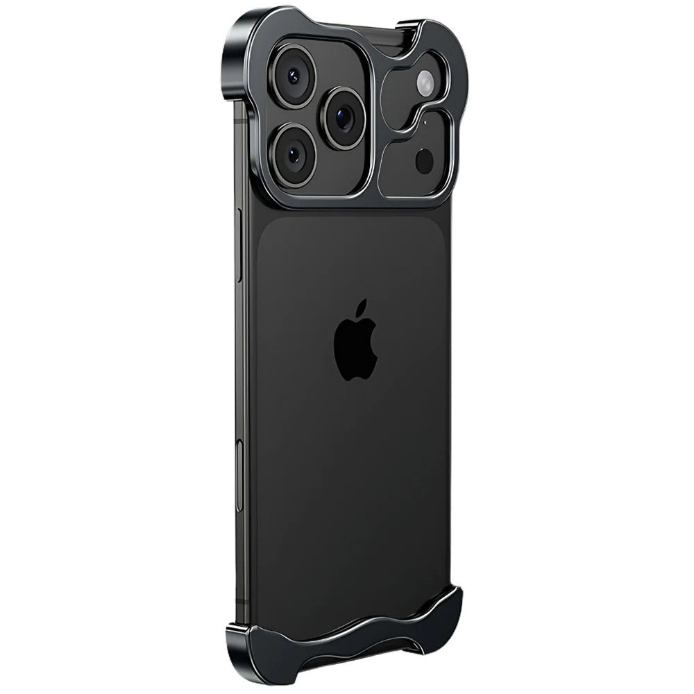 iPhone 17 Series: Minimalist Titanium Metal Bumper Case