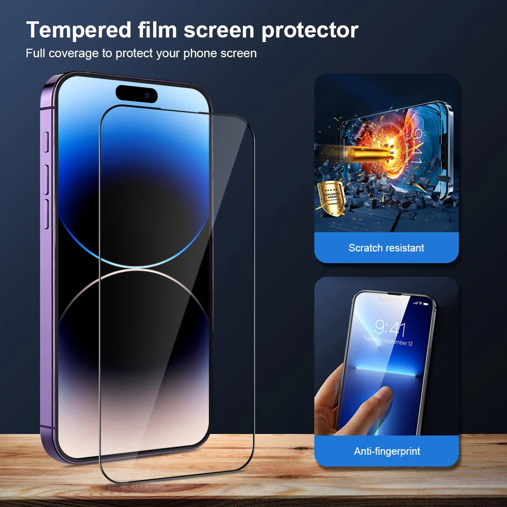 PACK of 1/2/3 Pieces - iPhone Super Strong & Easy to Apply Full Curved Screen Protector