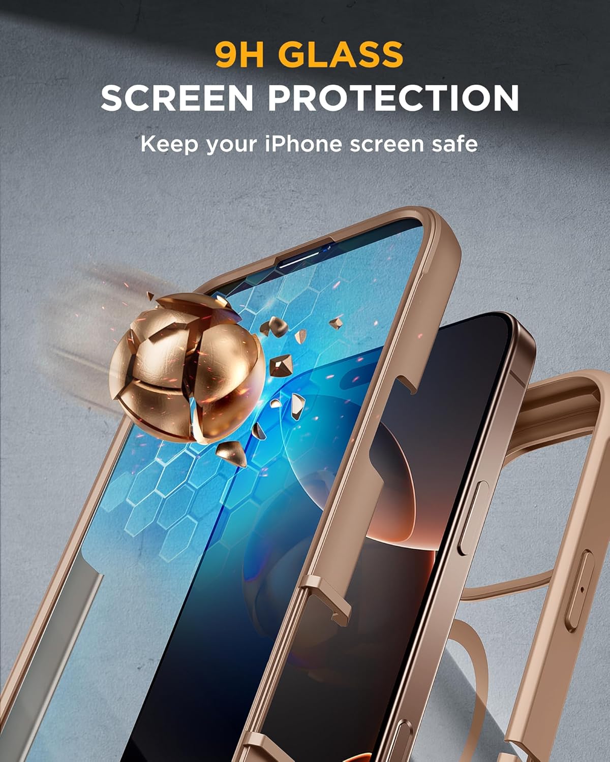 iPhone 16 Pro Max 360° Protection Case [DESSERT] : Front Screen + Back Cover + Camera Protector