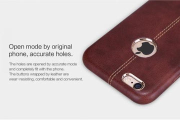 iPhone Vorson® Brown Double Stitched Genuine Leather Case | Cover