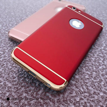 iPhone Joyroom Red Matte Finish 3in1 Chrome Plating Case | Cover