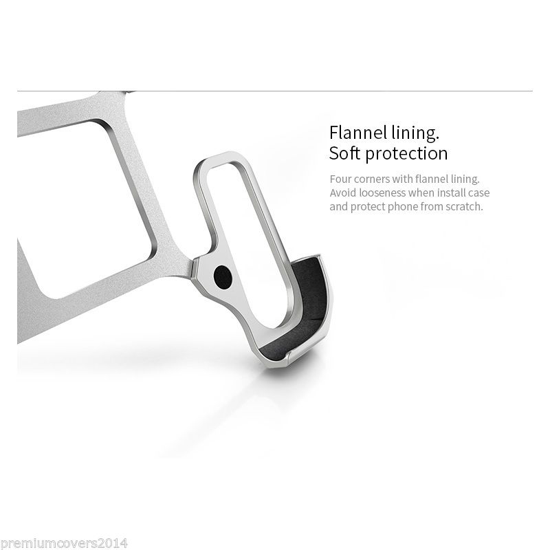 iPhone Silver Nillkin Barde Shockproof Metal Bumper Build-in-Ring Grip Kickstand Case | Cover