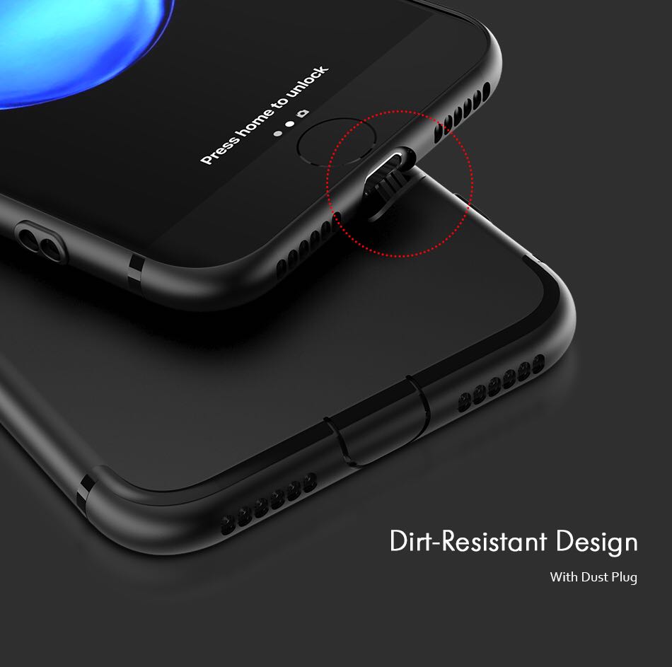 iPhone Black Matte Finish Logo Cut Soft Silicon Case | Cover