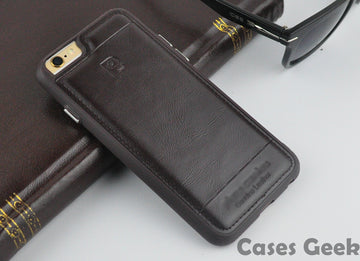 iPhone Pierre Cardin Brown Genuine Leather Full Covered Edges Case | Cover