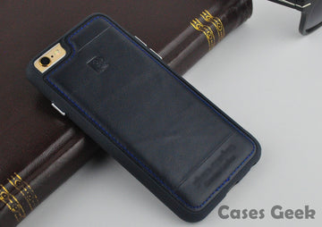 iPhone Pierre Cardin Navy Blue Genuine Leather Full Covered Edges Case | Cover