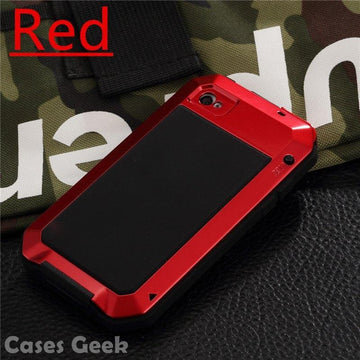 iPhone Red Aluminium Gorilla Glass Metal Waterproof | Dust/Shock Proof Case | Cover