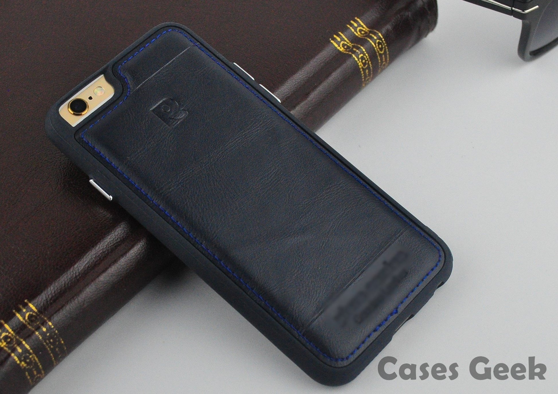 Apple iPhone Pierre Cardin Navy Blue Genuine Leather Case