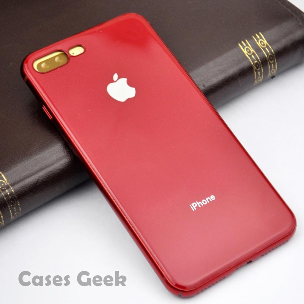Apple iPhone Red MyCase Look Alike iPhone 8 / 8Plus Reflective Glass Finish Case | Cover for iPhone 6 / 6s / 6Plus / 6sPlus / 7 / 7Plus / 8 / 8Plus