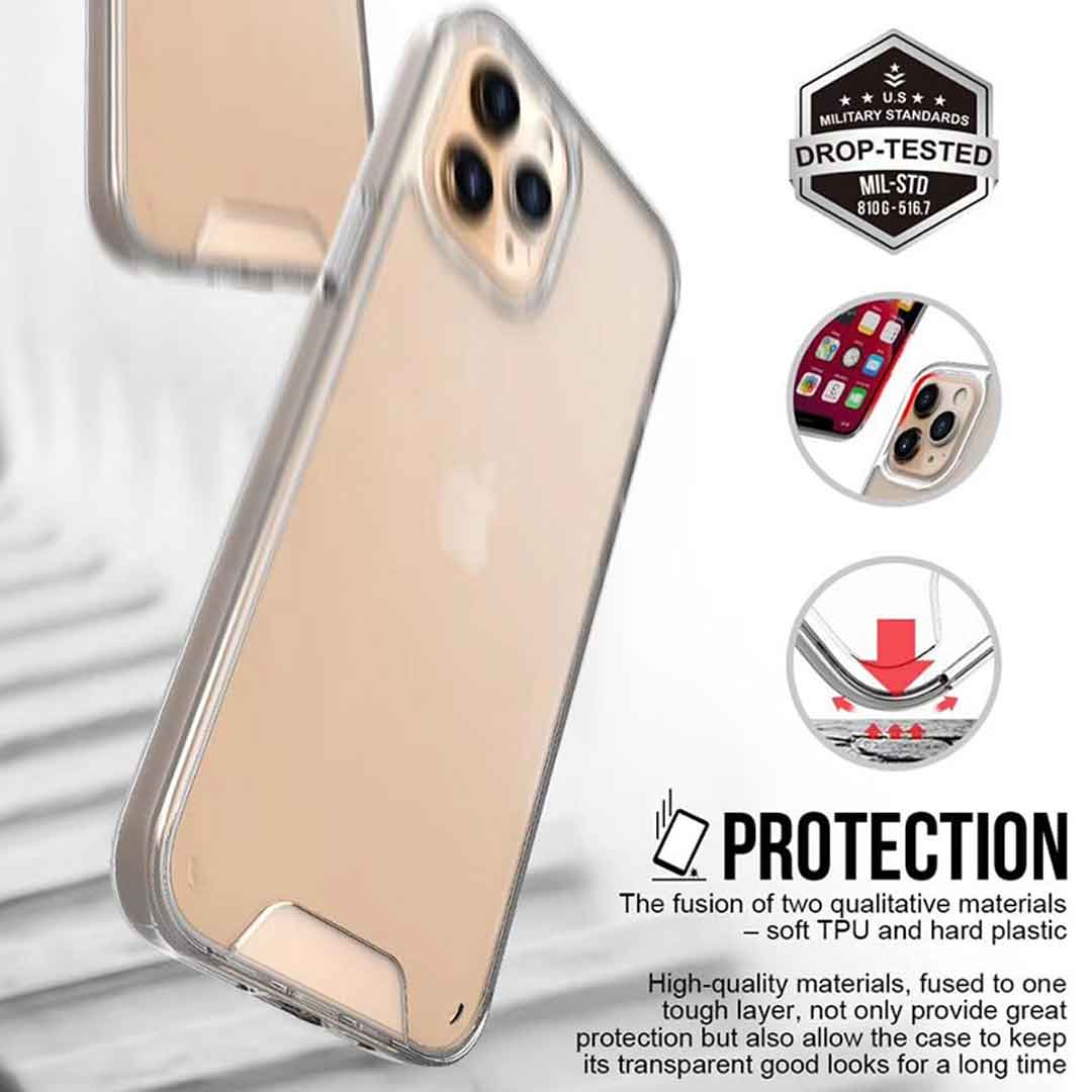 SPACE CASE: Luxury Crystal Clear Cover for iPhone 12 & 13 Series