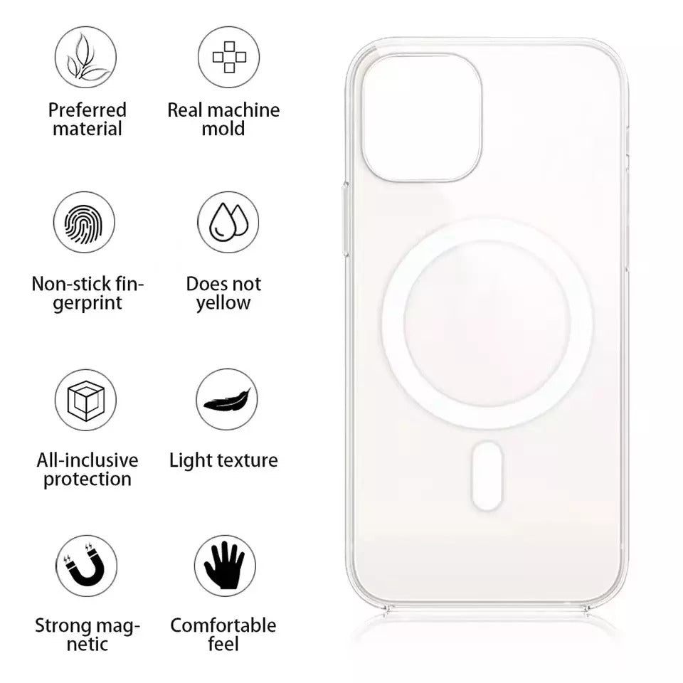 iPhone 13 Cover - MagSafe Transparent Shockproof Clear Case