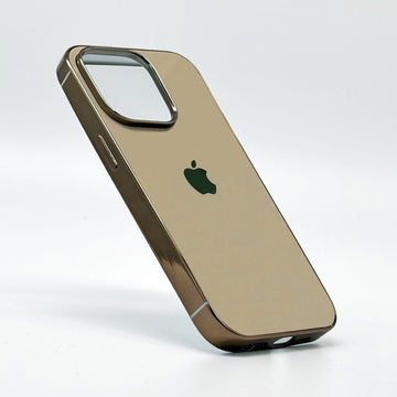 iPhone 14 Pro Case - MyCase Cover with Glass Finish Chrome Border Soft