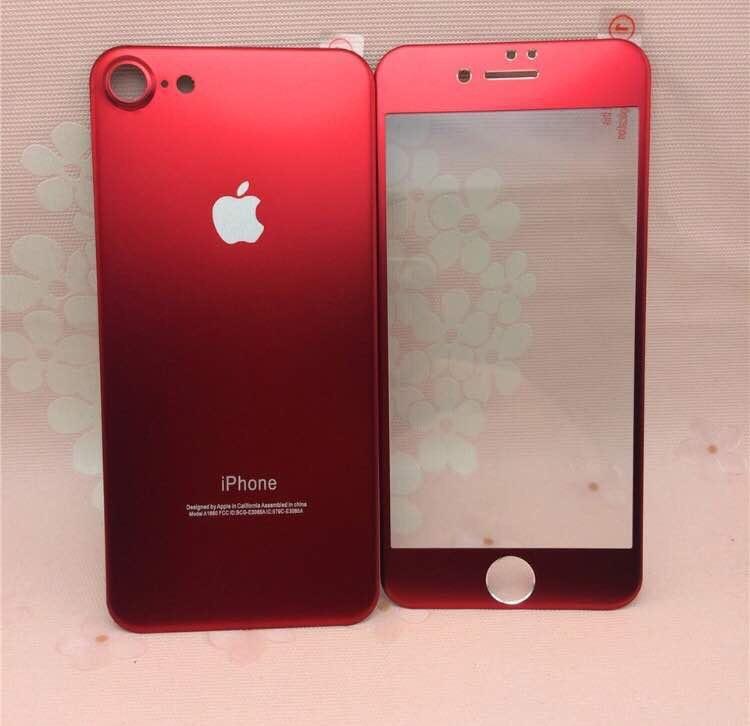 iPhone Red Titanium Alloy Full Curved Front & Back Glass Protection 3