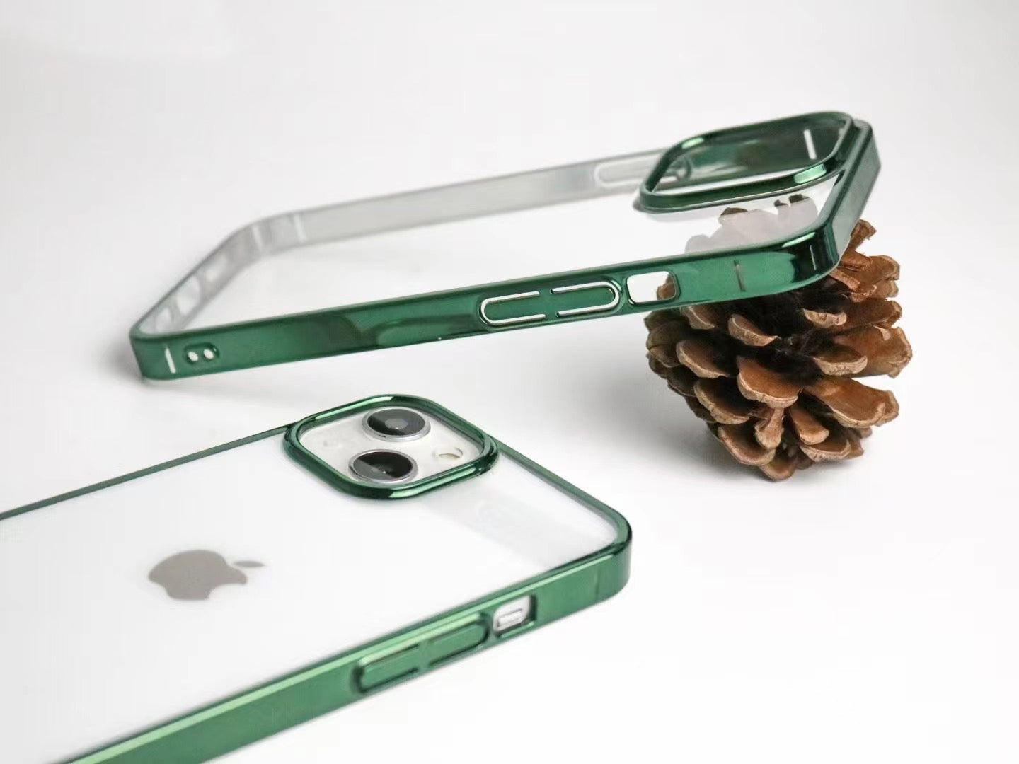 iPhone 13 - Glass Case with Electroplated Chrome Finish Edges Cover