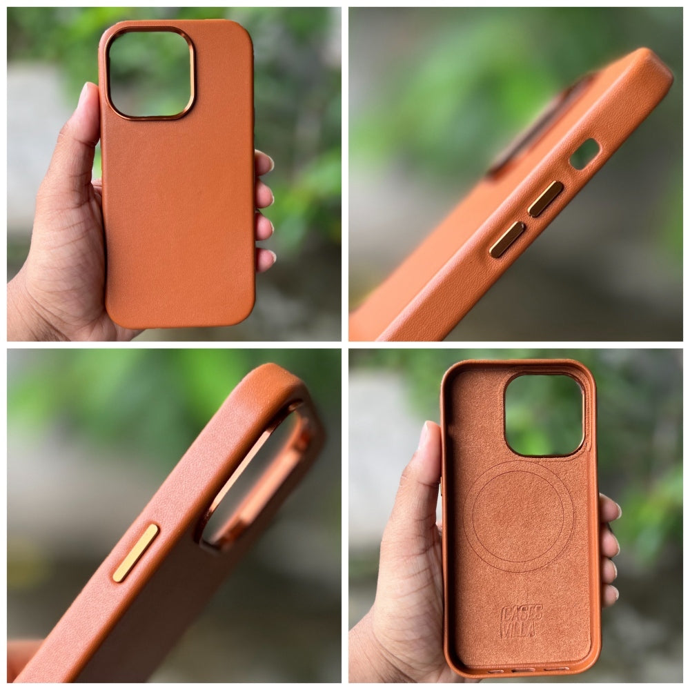 iPhone 14 Cover- Genuine Leather Case with Mag-Safe (Popup Animation)