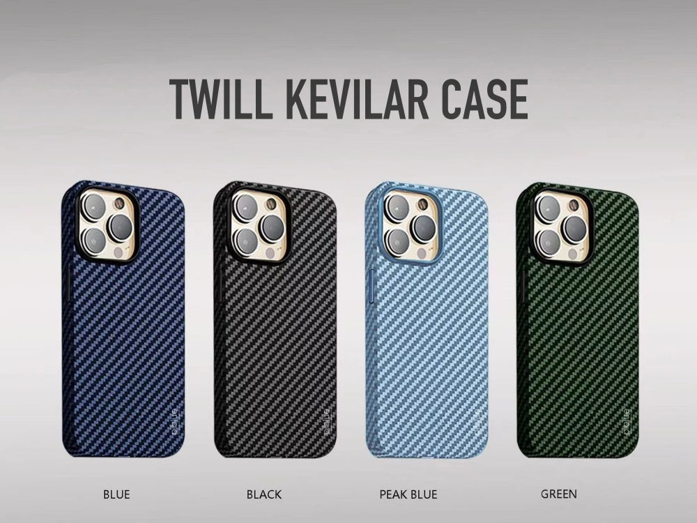 iPhone 14 Series Cover - Real Aramid Kevilar Case with Ultra Thin Carbon Fiber