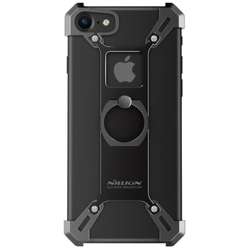 iPhone Black Nillkin Barde Shockproof Metal Bumper Build-in-Ring Grip Kickstand Case | Cover