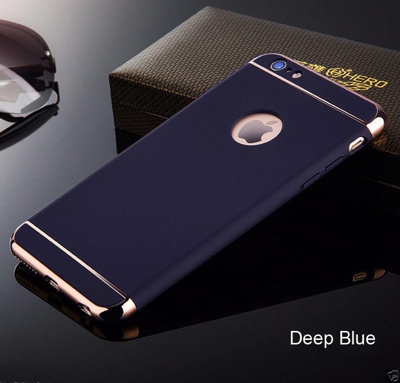 Apple iPhone Deep Blue Matte Finish 3in1 Chrome Plating Case | Cover