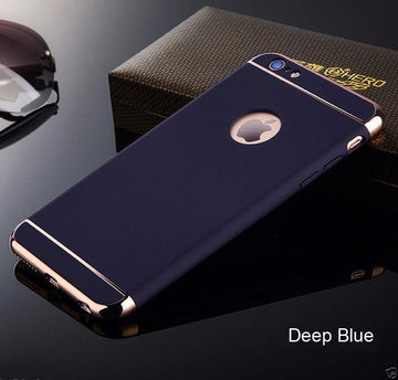 Apple iPhone Deep Blue Matte Finish 3in1 Chrome Plating Case | Cover